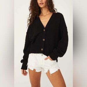 Free People Found My Friend Oversized Cardigan In Black Size XS